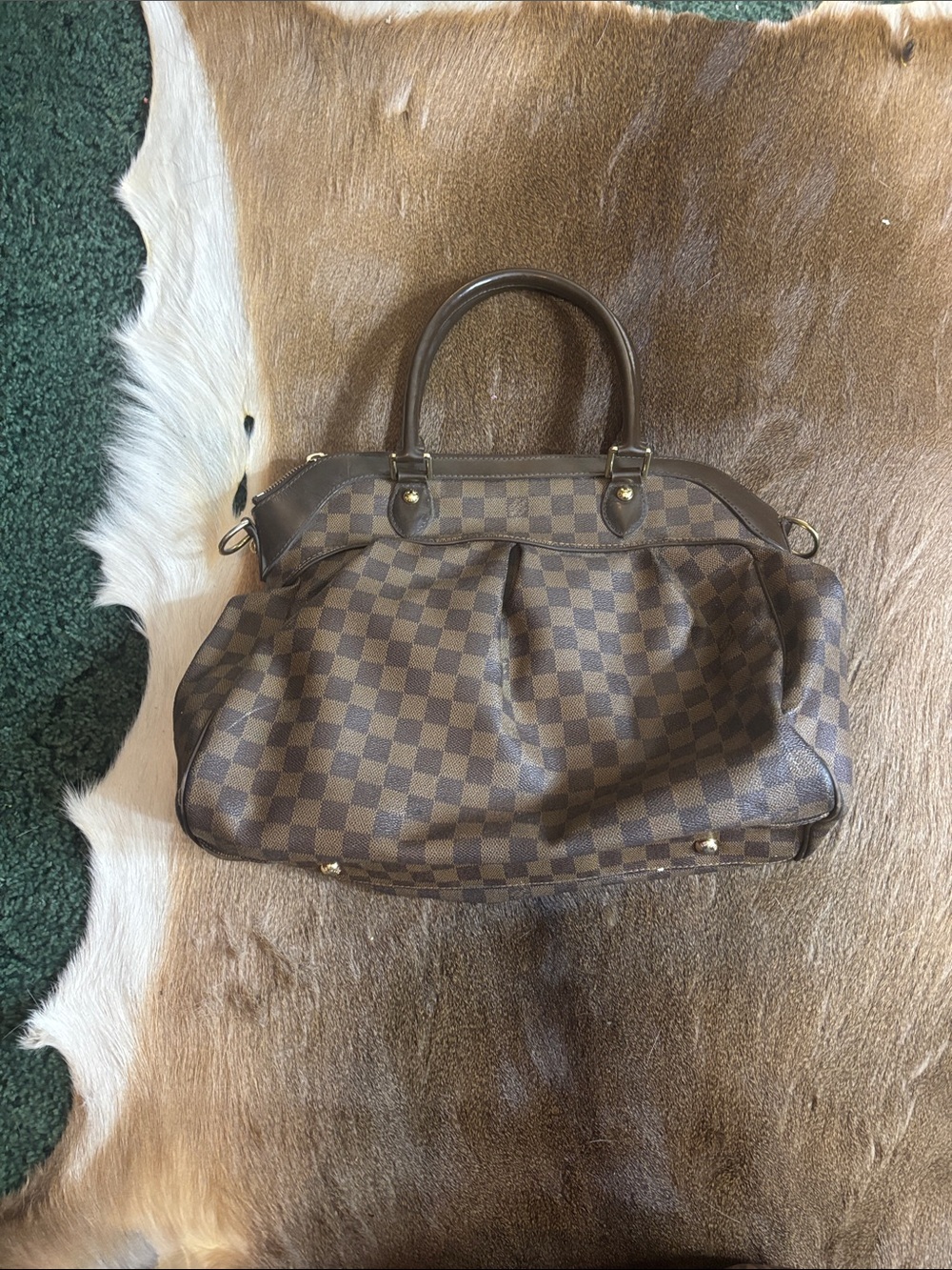 Large leather checkered gm sized bag